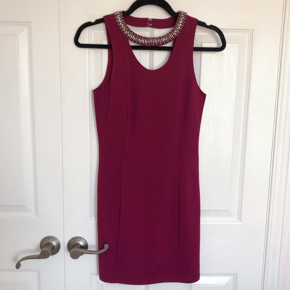 Forever 21 Burgundy Beaded Dress
